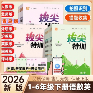 2026春拔尖特训小学生一年级二三四五六年级下册语文数学英语人教版苏教版外研版同步提优训练练习题作业本青岛版沪教版起点译林版