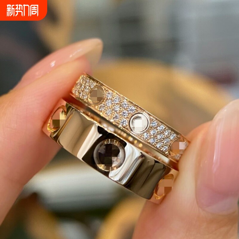 结婚钉子戒指男女18K玫瑰金高版本love满天星情侣对戒指环订婚