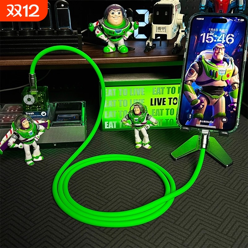 新款硅胶数据线适用于苹果iPhone17/16promax29WPD快充100W双typec加粗加长66w华为超级闪充客制化车载充电线