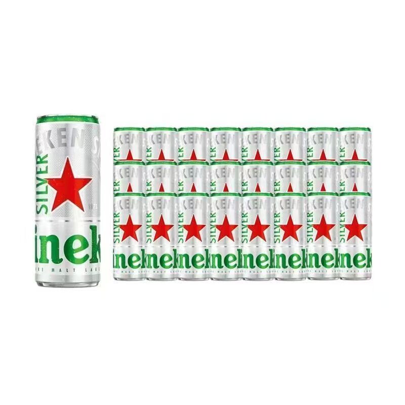 雪花啤酒500ml*12罐喜力星银精酿全麦泡沫箱优选经典低浓度罐装