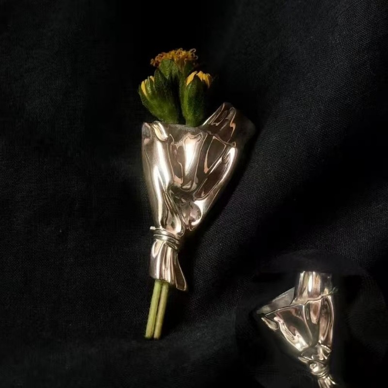 「插花胸针配件」可插花束胸针diy配件别针秋冬氛围感可插花胸针