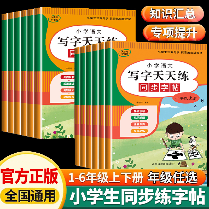 2025版一年级二年级上册下册同步练字帖练字字帖小学生专用三四五六年级二类字语文人教版下学期拼音笔画笔顺临摹练习写字每日一练