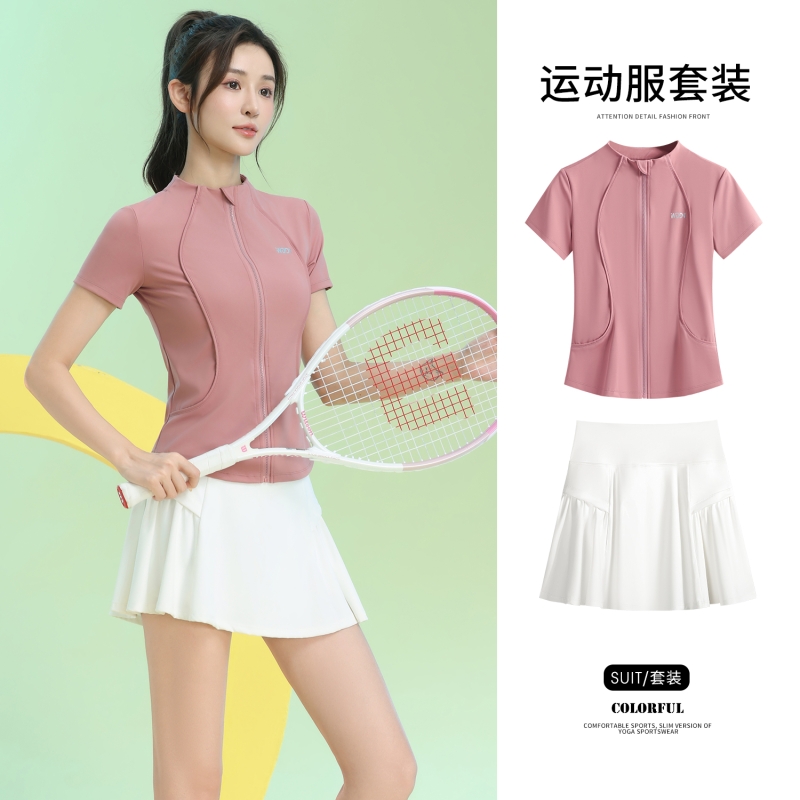 开衫拉链健身服套装女夏季