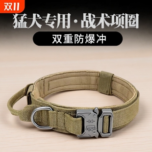 军犬牵引绳大型犬狗胸背带项圈马犬金毛德牧边牧脖圈遛狗绳防爆冲