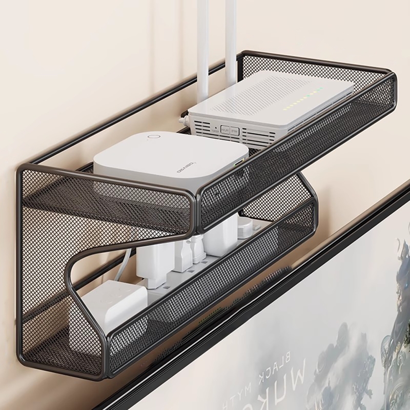 WiFi路由器收纳盒电视上方理线器