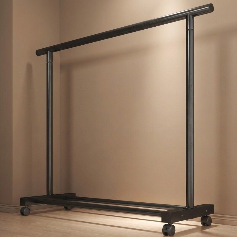 简易晾衣架落地家用阳台加粗衣帽架宿舍可移动挂衣架收纳晾衣杆子