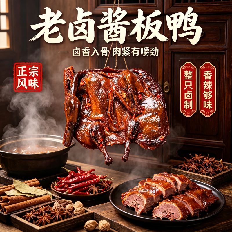 湖南特产酱板鸭常德正宗手撕风干板鸭卤味真空袋即食熟食卤菜解馋