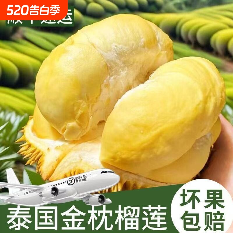 泰国进口金枕头榴莲树熟带壳鲜果应季现摘水果5-6斤大果顺丰速达