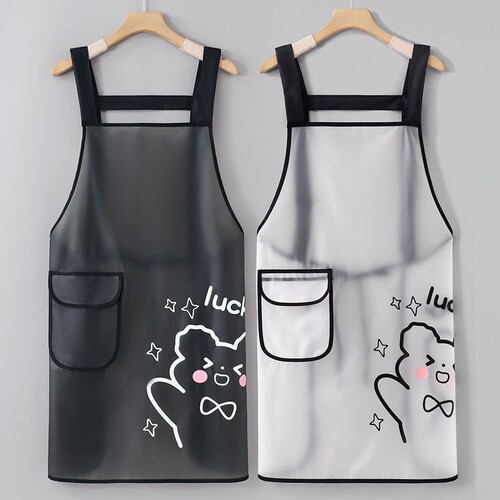 TPU免洗新款透明防水围裙家用厨房做饭防油围腰水产餐饮工作服