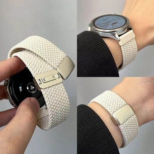 适用于小米手表表带s4智能watchs3/5磁吸S2编织尼龙color2运动版s1pro男款watch新款专用女生夏透气运动22mm