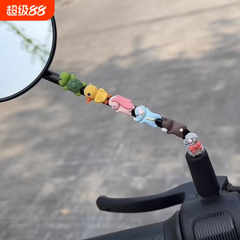 电动车装饰小配件可爱卡通后视镜仪表盘摆件汽车中控台小装饰品女