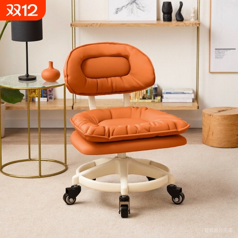 滑轮矮凳客厅静音万向轮矮凳家用茶几小沙发凳子加厚带靠背可移动