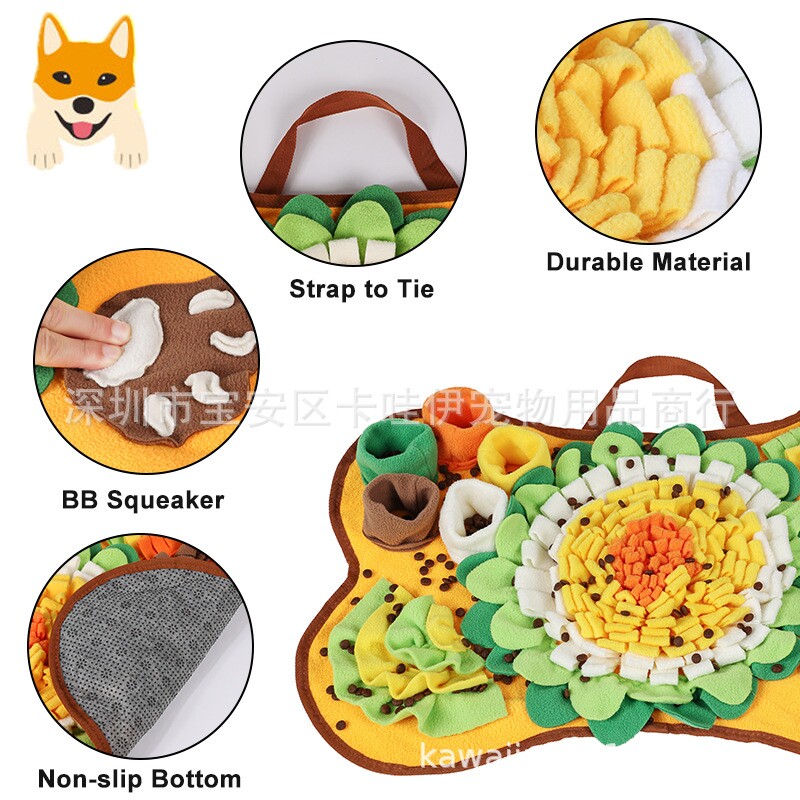 亚马逊宠物嗅闻垫狗狗闻嗅垫嗅觉训练垫益智慢食垫宠物玩具骨头型