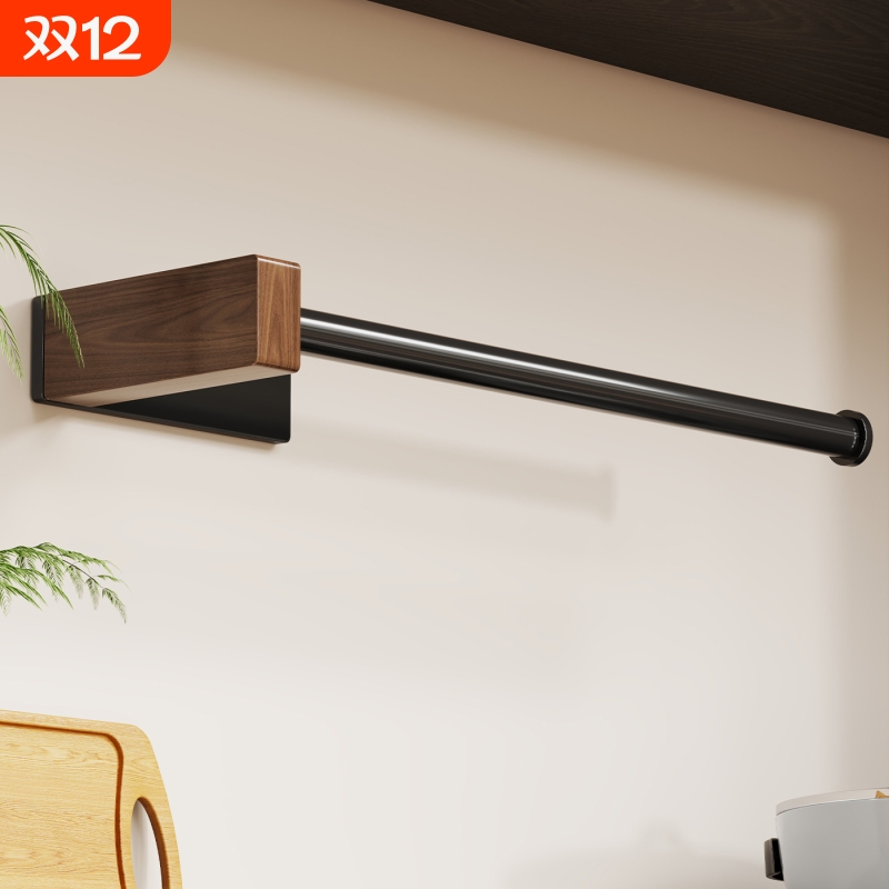 实木厨房纸巾架免打孔橱柜