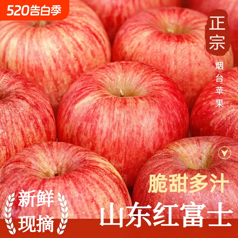 山东烟台红富士苹果9斤当当季新鲜水果整箱现摘脆甜冰糖心丑苹果