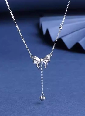 在逃公主蝴蝶结项链女纯银S925