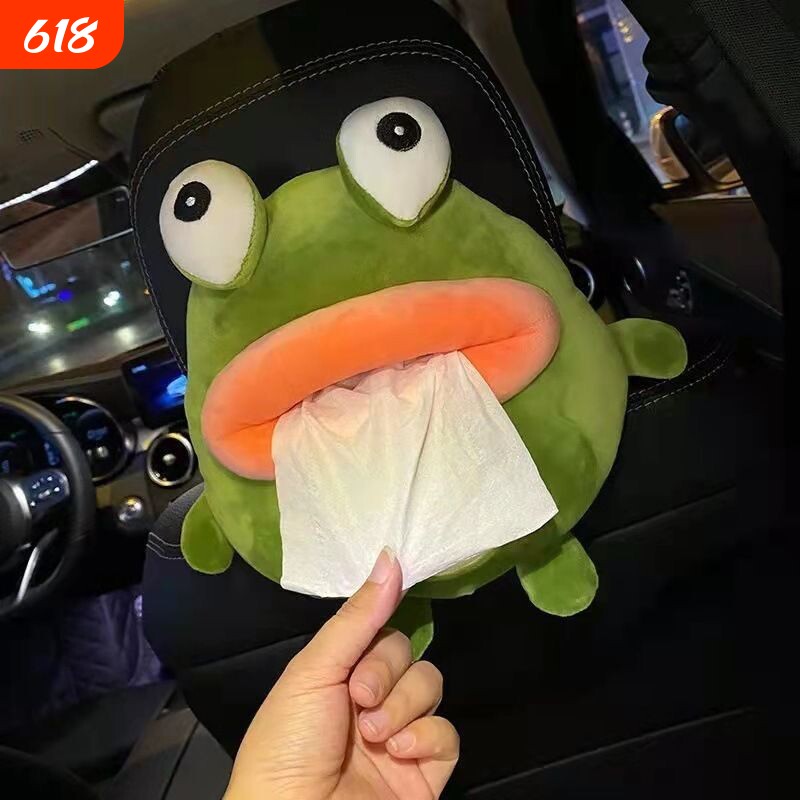 车载纸巾盒挂式汽车抽纸盒玩偶公仔座椅纸抽盒毛绒玩具告白