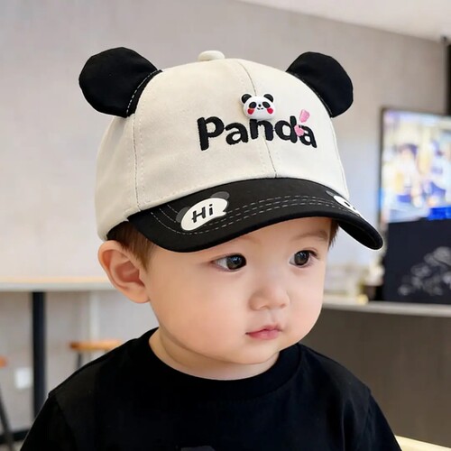可爱熊猫造型儿童棒球帽春秋新款