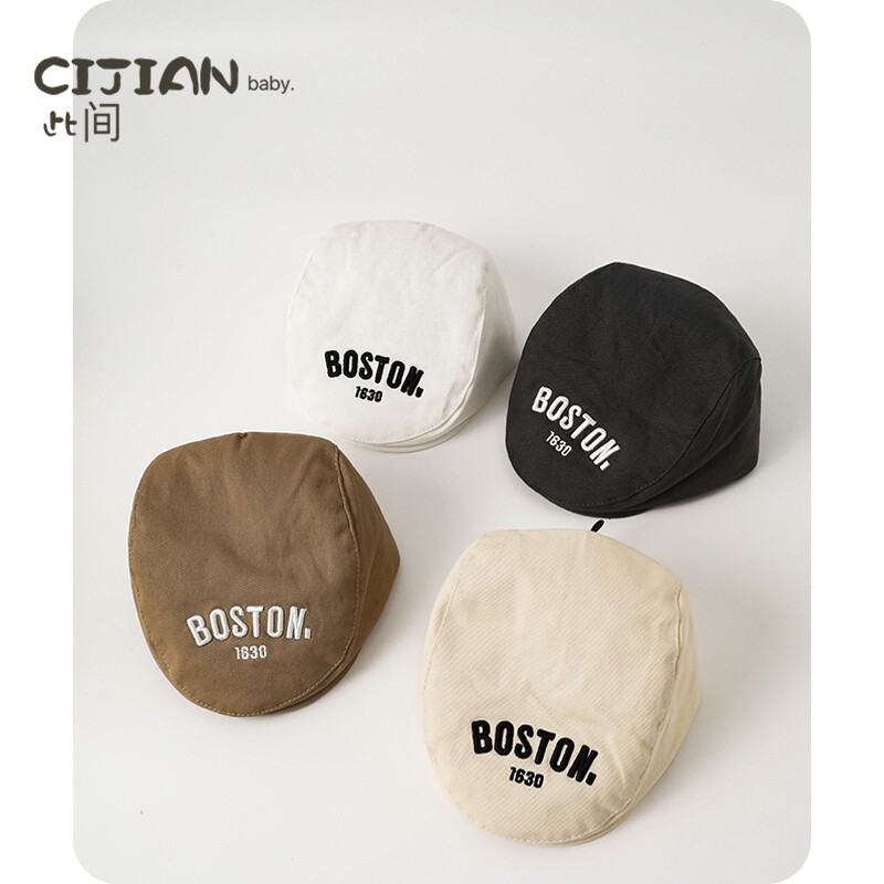 婴儿贝雷帽春秋款宝宝帽子男宝前进帽女宝海盗帽儿童遮阳防晒帽