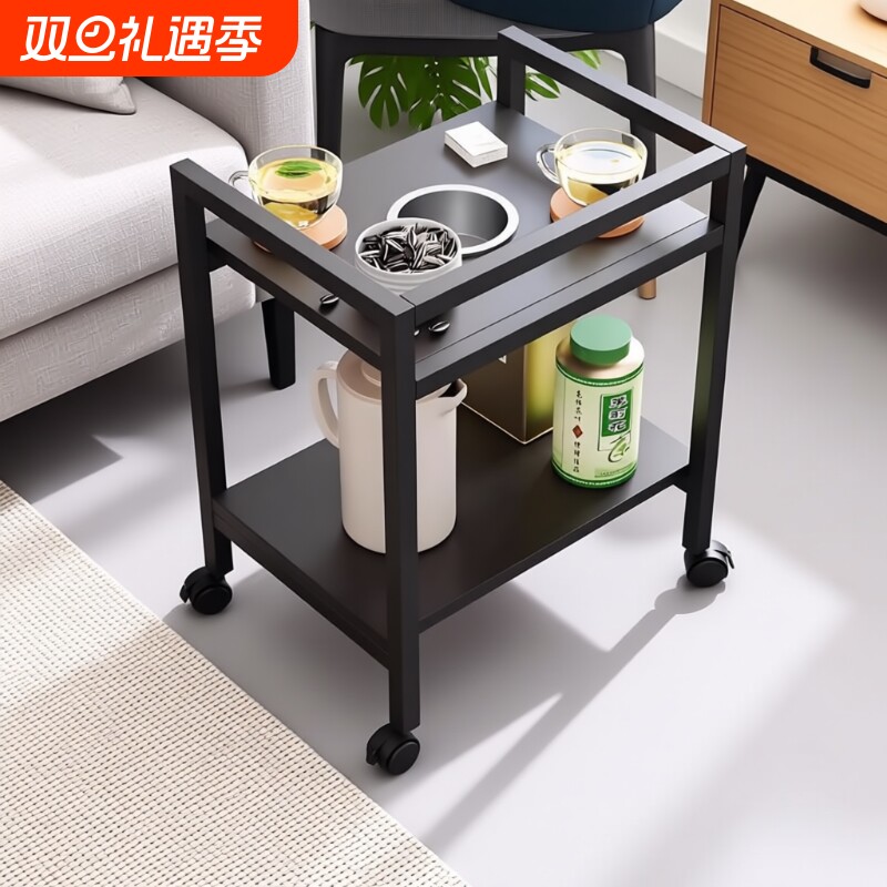 麻将茶几茶水台麻将桌小边几置物架棋牌室专用可移动茶水桌烟灰缸
