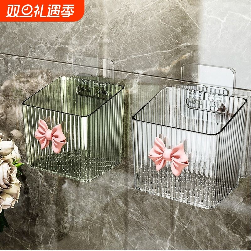 卫生间置物架浴室洗漱台收纳架免打孔洗脸巾收纳盒挂墙上架子干净