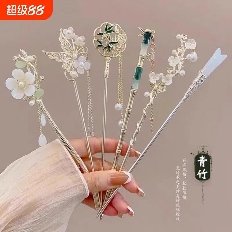 新中式发簪2025新款古风簪子女高级感马面裙国风木簪步摇发钗头饰