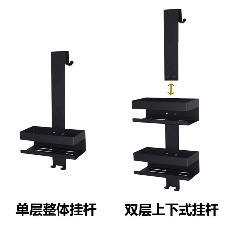 厂家供应淋浴房置物架免打孔挂篮加厚不锈钢浴室玻璃门收纳置物架