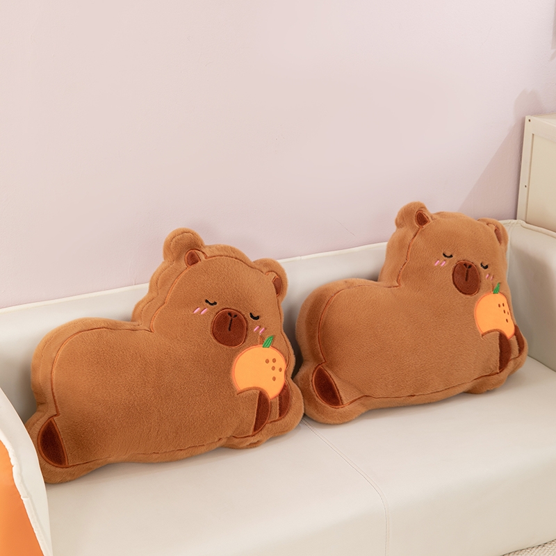 可爱柔软仿真卡皮巴拉靠垫靠枕