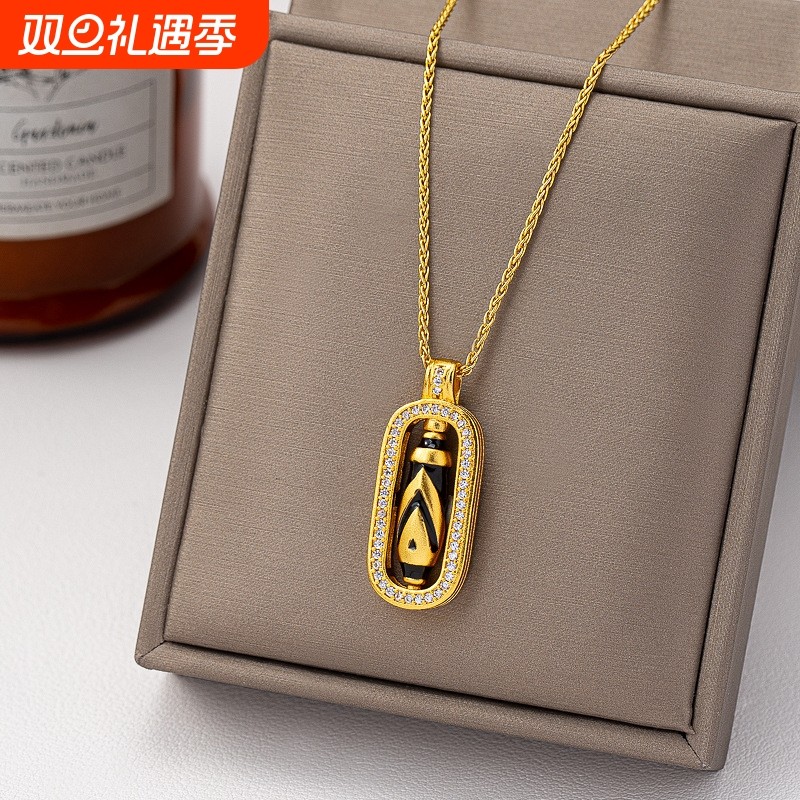 新款九转天珠吊坠古法民族风项链设计文艺复古转运锁骨链女士批发