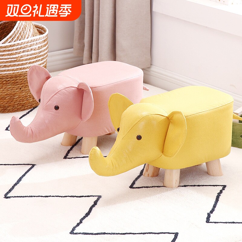 大象凳子儿童动物凳实木换鞋凳创意小凳子家用客厅卡通可爱矮凳