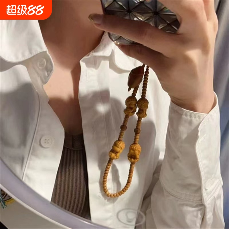 老山檀四不佛手机挂链悟配橄榄核隔片橄榄核1道TY搭165