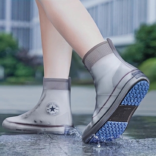 套中高筒水鞋 男女款 套防水雨靴套防滑加厚耐磨硅胶雨鞋 雨鞋 防水鞋