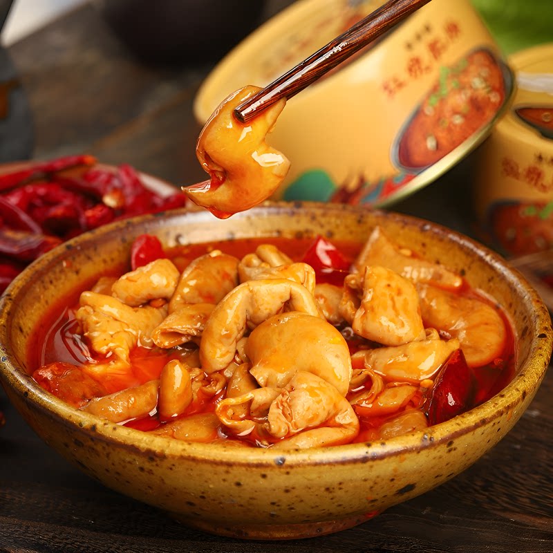 菜师傅红烧肥肠罐头重庆特产猪大肠速食肉罐头常温麻辣卤肥肠牛肉