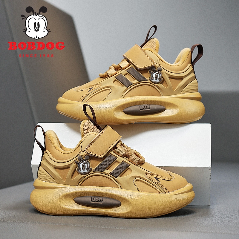 巴布豆男童运动鞋加绒保暖2025冬