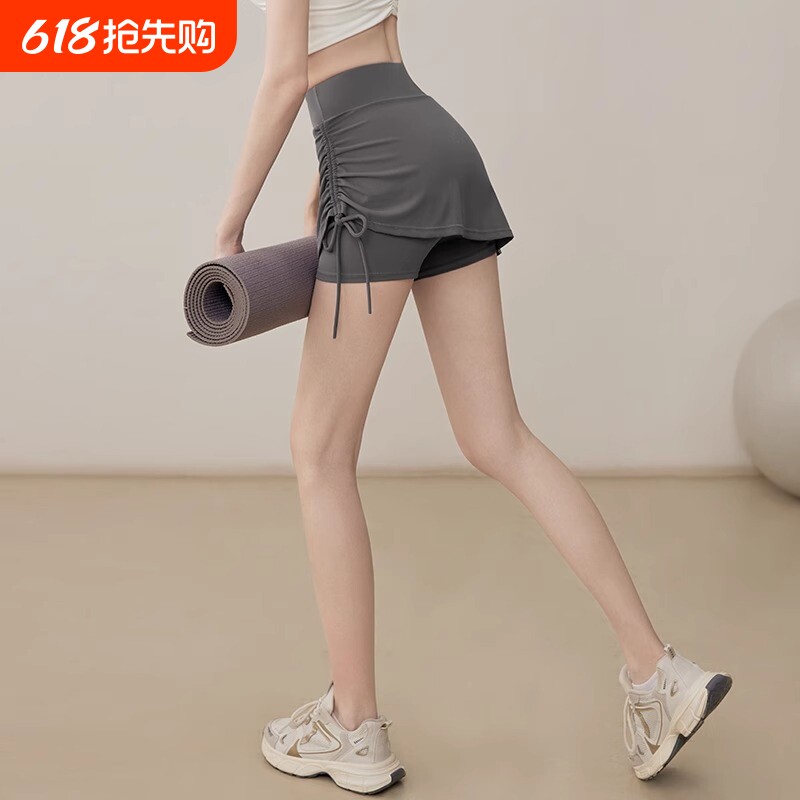 瑜伽服女2025新款夏季高腰收腹提臀运动短裤外穿跑步训练健身裤裙