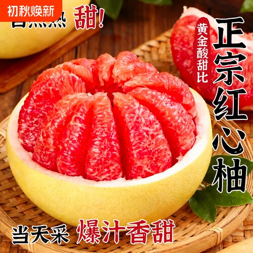 广西红心柚子红肉蜜柚新鲜水果当季现摘整箱时令三红肉叶琯溪柚子