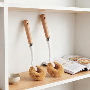 天然椰棕锅刷棕榈毛长柄洗锅刷锅刷子神器厨房专用去油污刷不粘锅