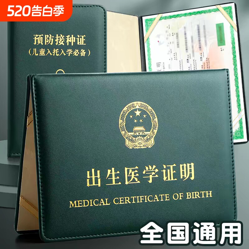 新版出生医学证明通用新生宝宝保护套婴儿通用疫苗本预防针接种