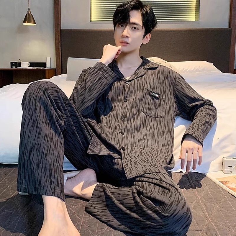 睡衣男士纯棉秋冬款2025新款长袖高级感可外穿大码家居服冬季套装