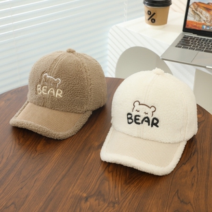 儿童帽子秋冬款男童女童羊羔绒保暖棒球帽宝宝冬季户外防风棒球帽