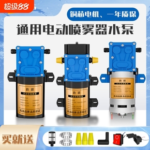 电动喷雾器高压泵12v电机马达配件大全打药机大功率双核水泵增压