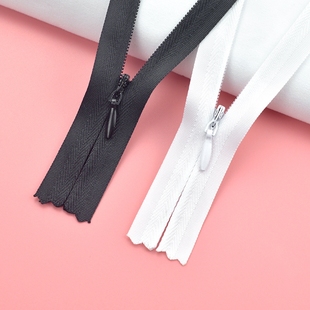 隐形拉链黑色连衣裙裤 裙子抱枕暗链白色3号 子衣服拉锁头配件长款