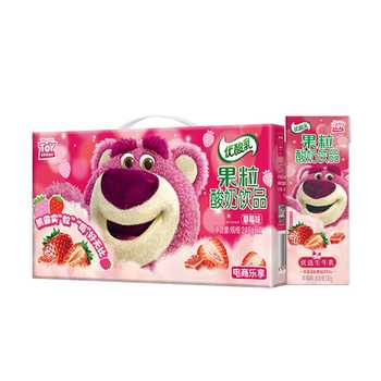 牛奶果粒草莓味245g*12盒草莓熊版营养学生早餐实付25元到手包邮 牛奶果粒草莓味245g*12盒草莓熊版营养学生早餐实付25元到手包邮