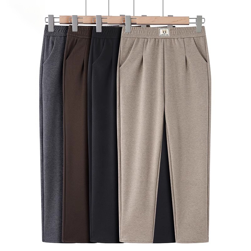 2025新款妈妈春装裤子外穿中老年女春秋直筒裤中年休闲裤松紧腰