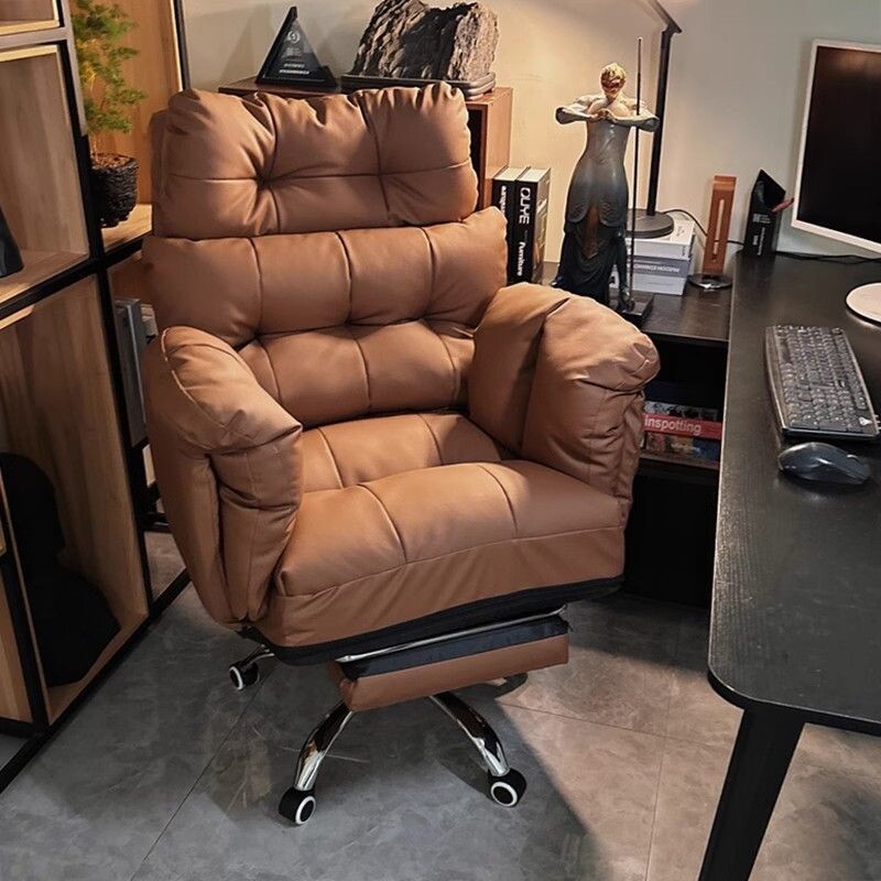 a真皮老板椅办公座椅书房舒服久坐电脑沙发椅午休可躺懒可坐会议