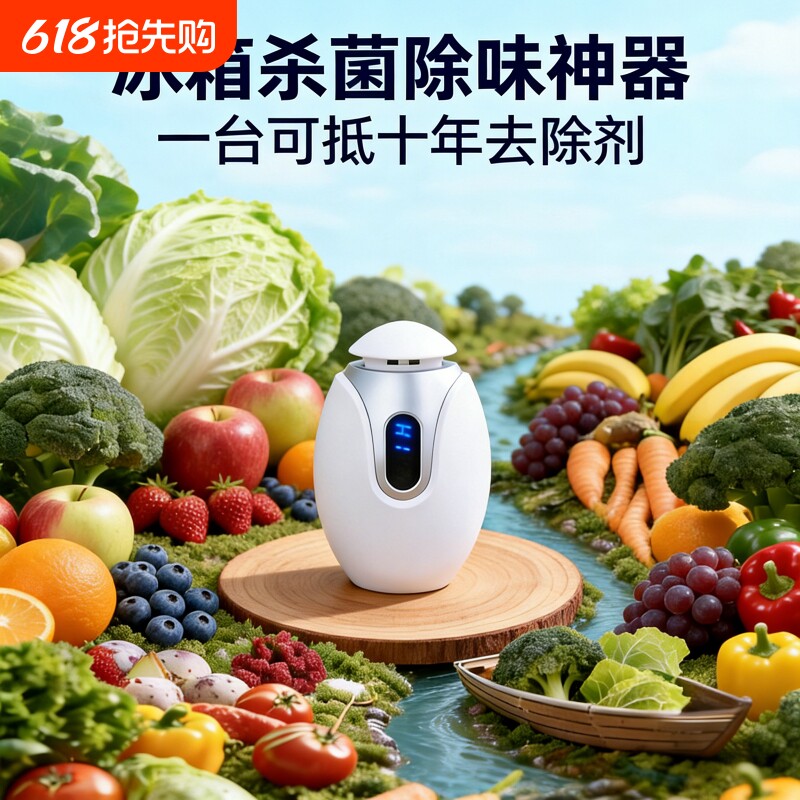 冰箱除臭器杀菌去异味家用空气净化器分解农药食物保鲜厨房除味器