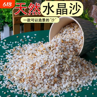 天然水晶砂河沙养花用粗砂多肉铺面石颗粒鱼缸沙底砂装饰土壤扦插