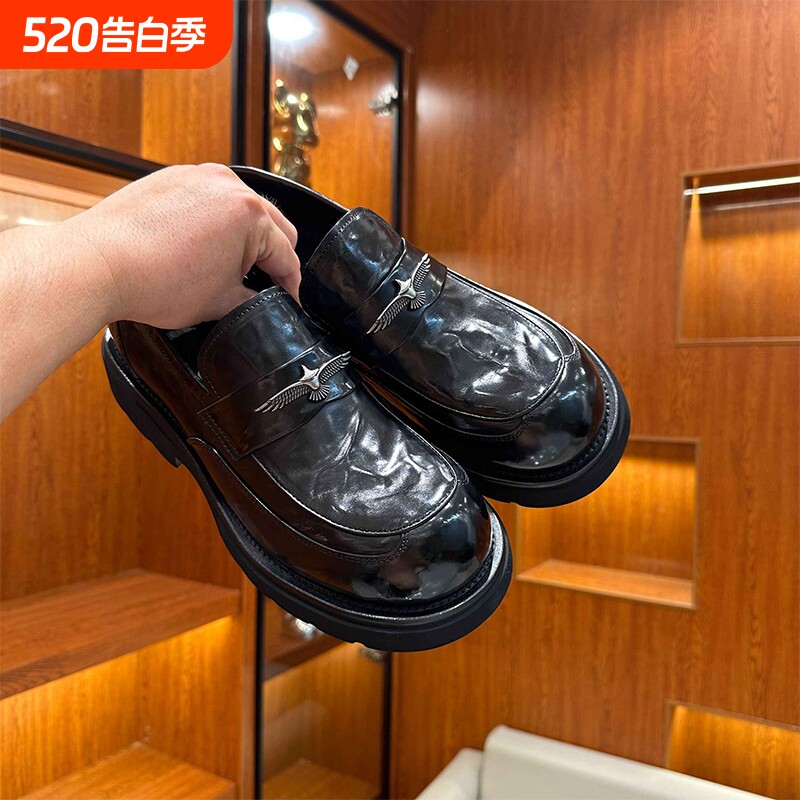 128-1新品男士牛皮休闲舒适男鞋高品质商务简欧高级感帅气范潮流