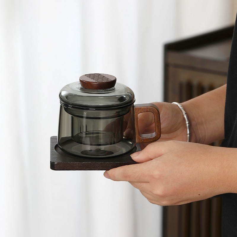 墩墩杯加厚耐高温高硼硅茶杯玻璃内胆过滤茶水分离茶水杯子家用