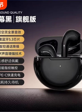 首单5.3IPX5入耳式蓝牙耳机长续航4-8小时运动新款双耳黑色年货节